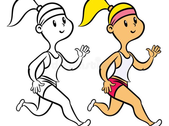 640x480 Easy Drawing Of A Girl Running How To Draw A Girl Running Vector