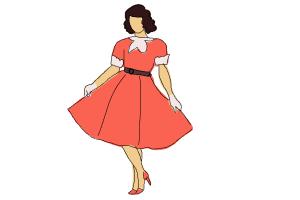 300x200 How To Draw A Girl In A Dress Easy
