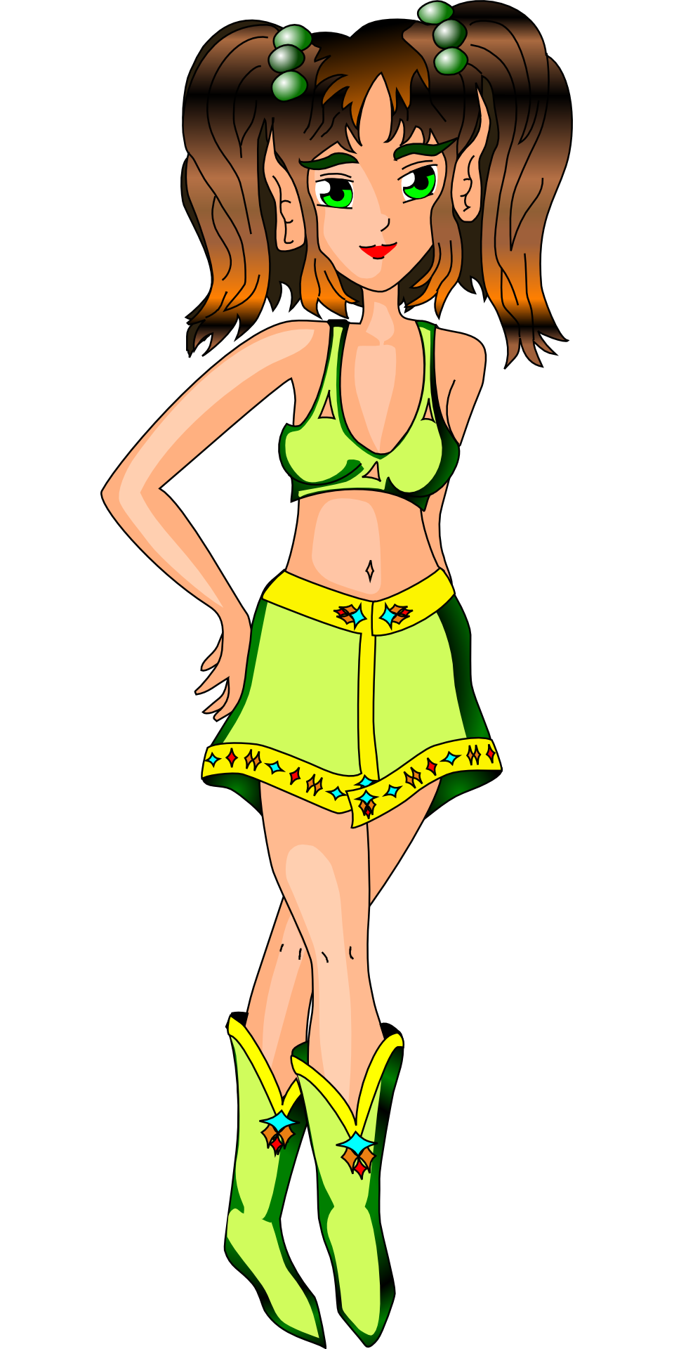 960x1920 Girl Brunette Elf Female Fantasy Drawing Free Image