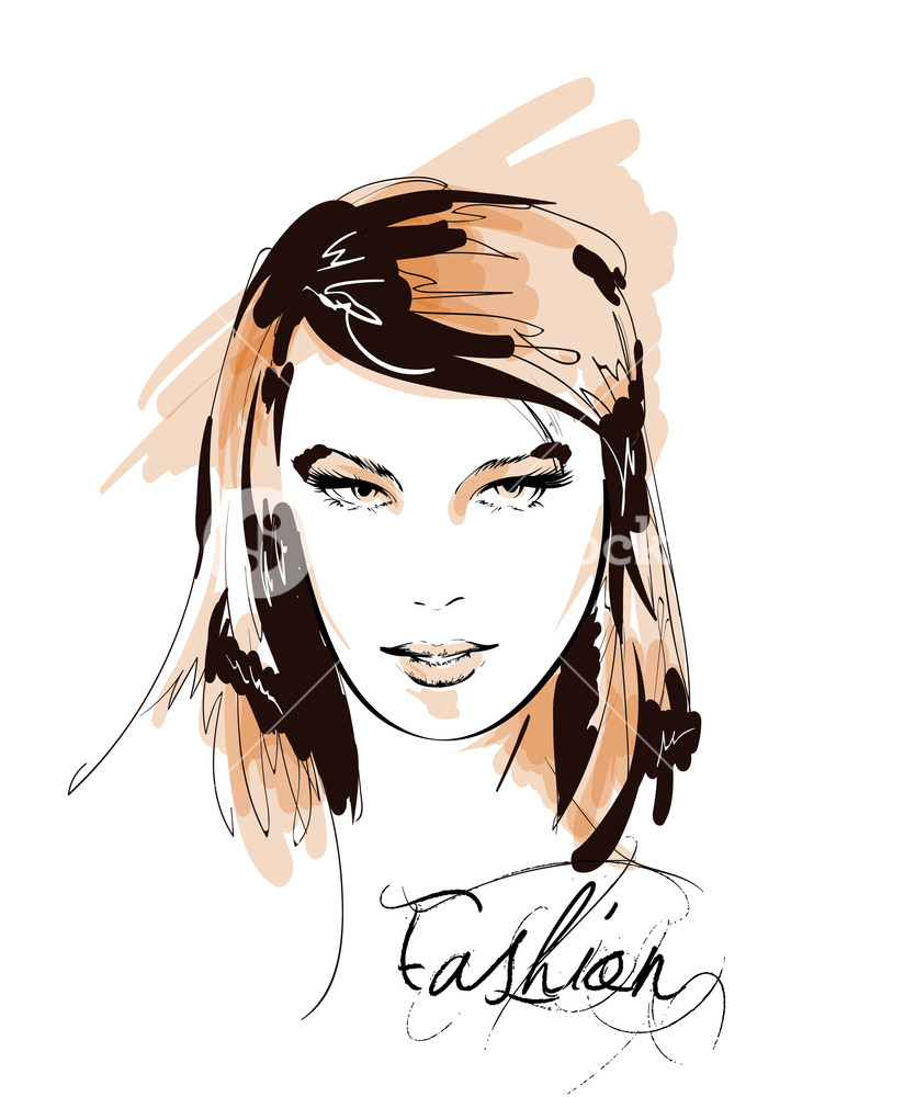 824x1000 Fashion Girls Face Woman Face Hand Drawn Fashion Model Royalty