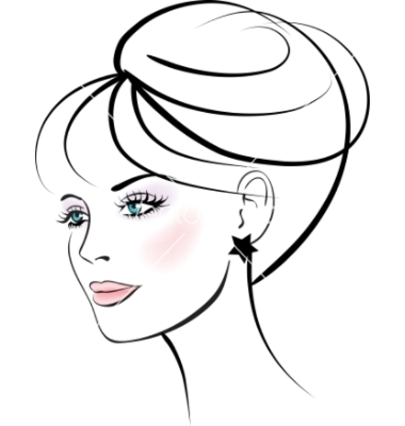 570x600 Girl Face Drawing Clipart