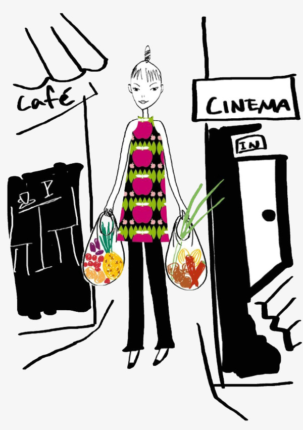 600x851 Fashion Illustration Shopping Girl, Fashion Clipart, Shopping