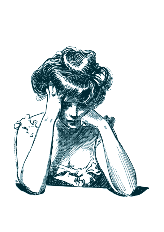 530x750 gibson girl vintage portraits engraving clear stamps woman