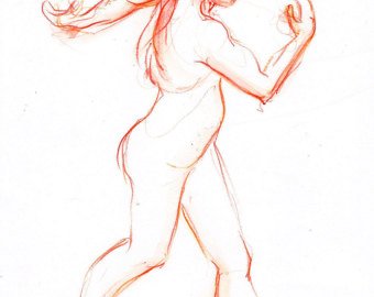 340x270 dancer drawing triumph original ink figure drawing etsy