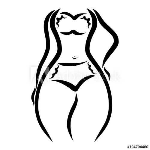 500x500 Female Figure, Drawing In Smooth Lines