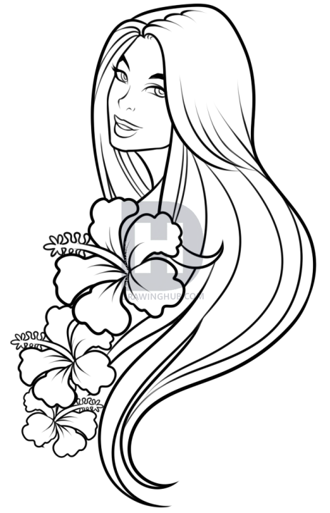 463x720 How To Draw A Flower Girl, Step