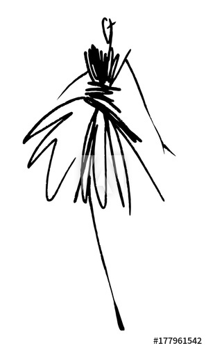 297x500 Fashion Girl Sketch Hand Drawn Stylized Silhouettes Isolated