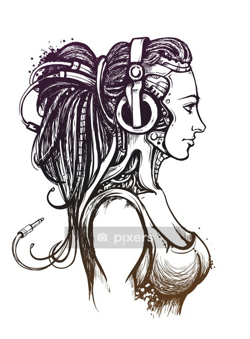 515x700 Hand Drawn Android Girl Wall Decal We Live To Change