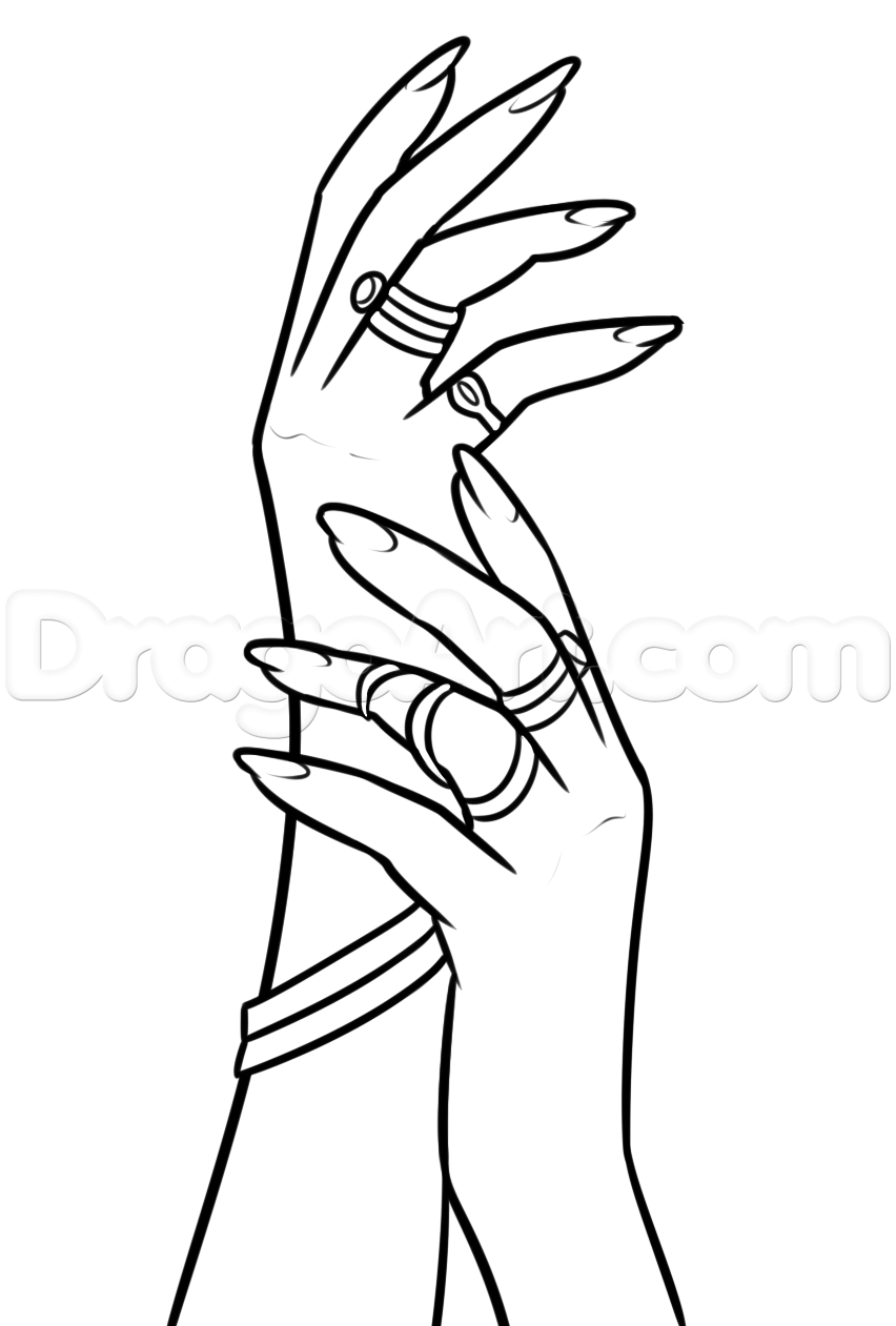 852x1261 Drawing Girl Hands, Step