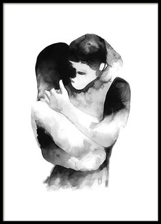 Girl Hugging Boy Drawing