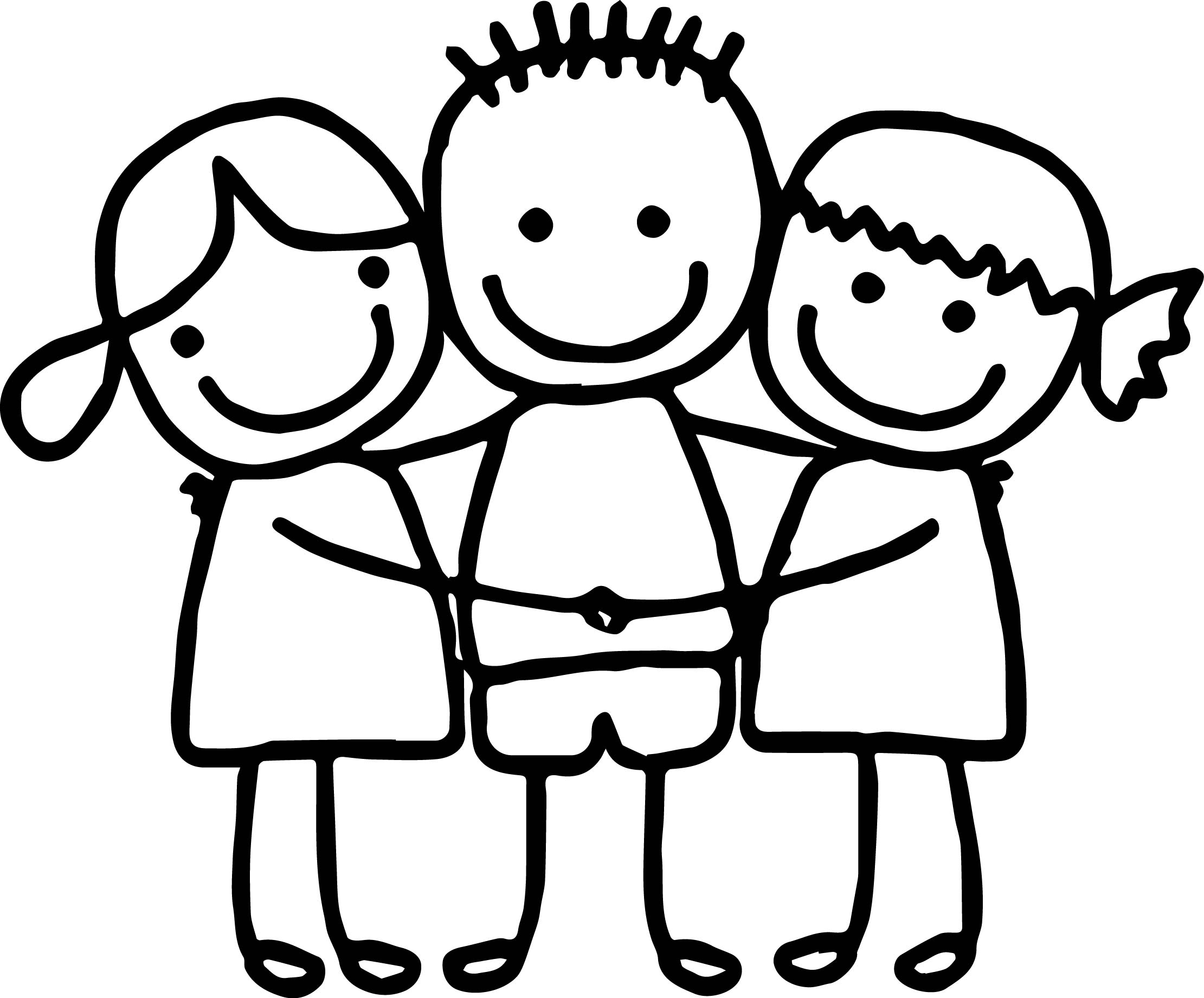 2221x1841 Friends Coloring Pages Best Friends Cute Girls Boy Hugging