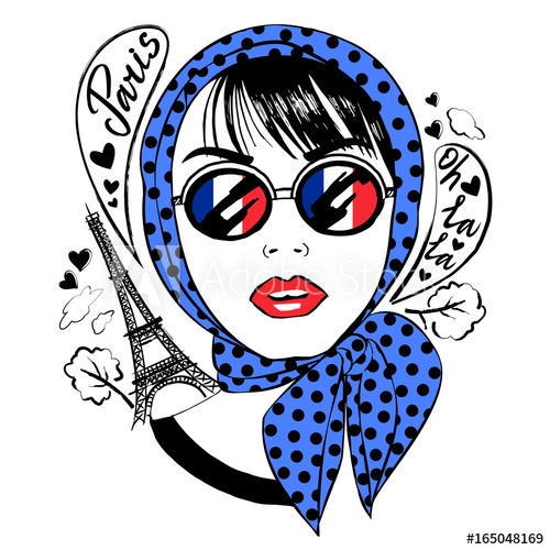 500x500 Beautiful Girl In Sunglasses With Symbol France Eiffel Tower