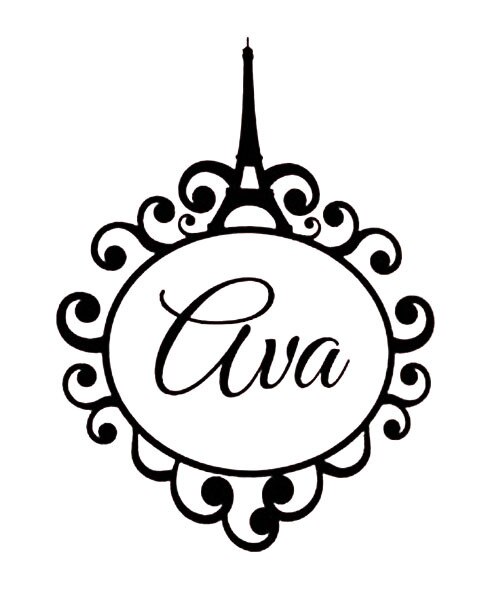 500x591 Custom Personalize Name Eiffel Tower Monogram Paris Pattern