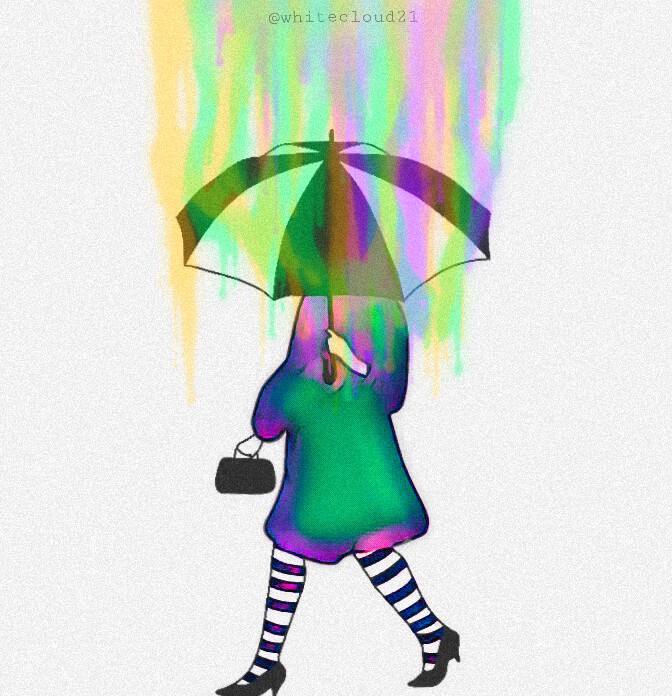672x696 Colorful Rain Outline Drawing Rain Myart