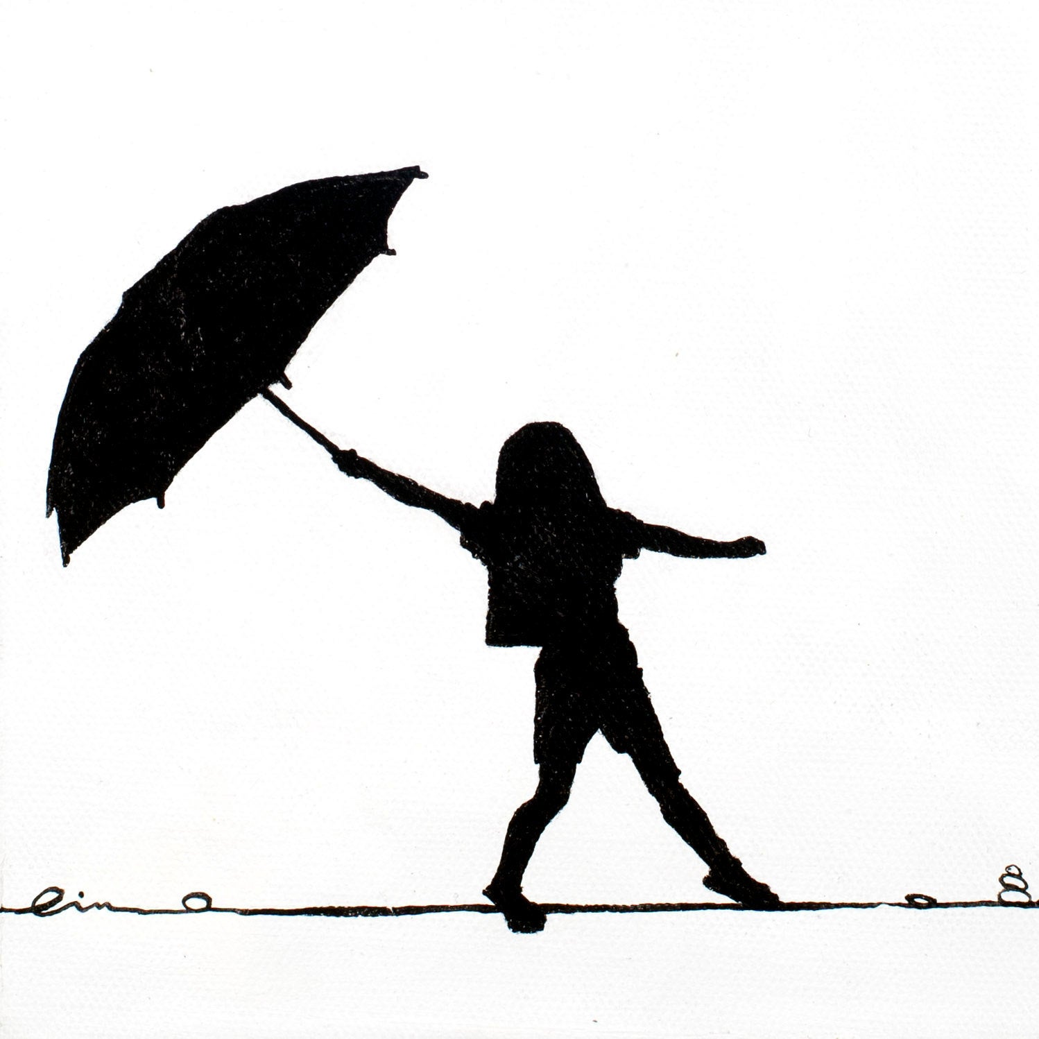 1498x1498 Little Girls On Little Canvas Girl Dancing In The Summer Rain Etsy