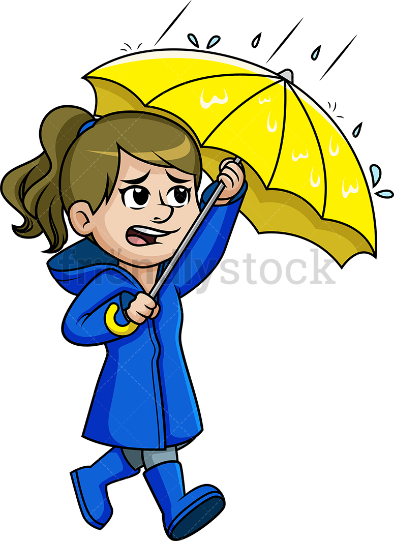 Girl In Rain Drawing | Free download on ClipArtMag