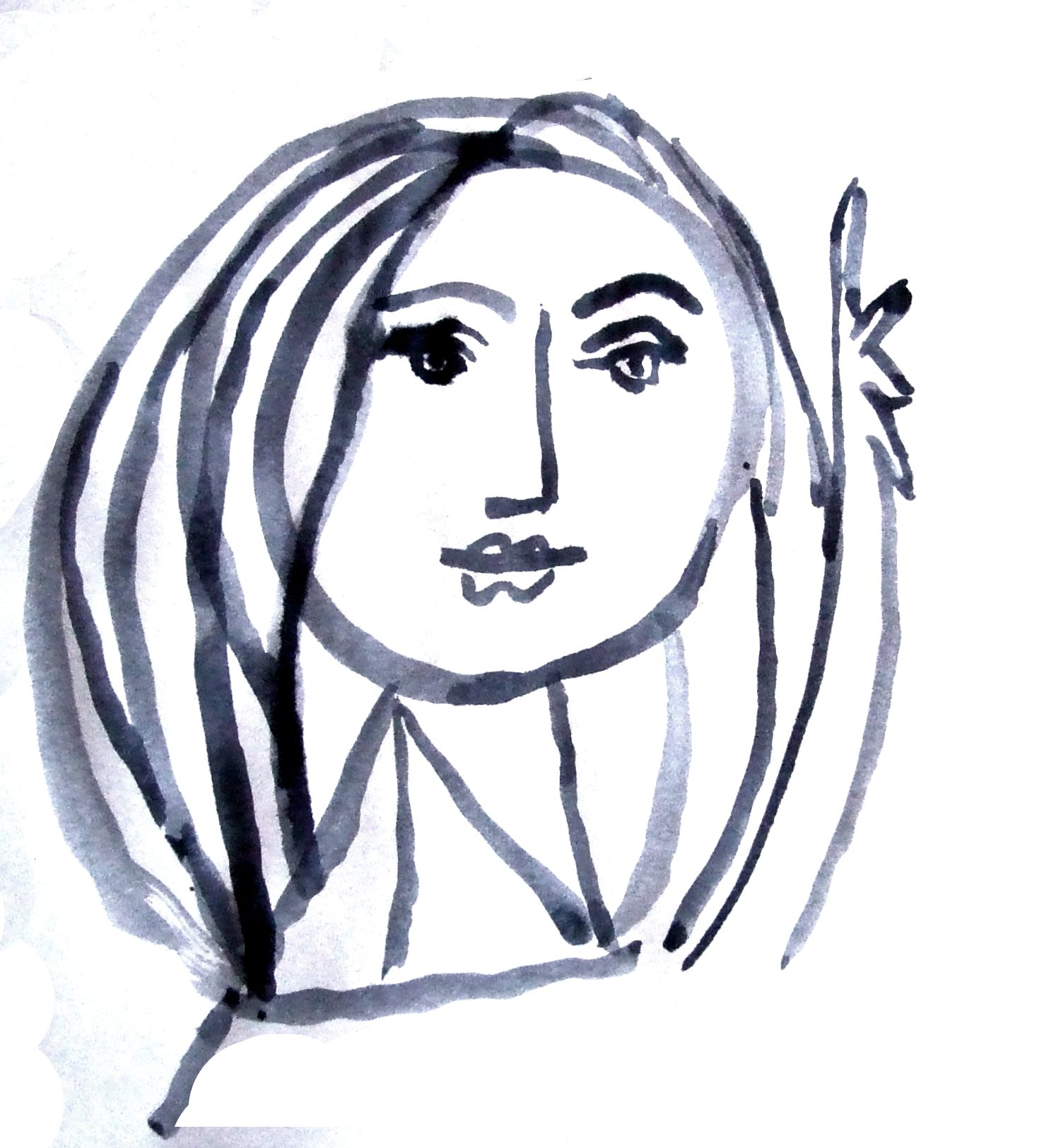 Girl Looking In Mirror Drawing