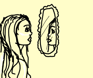 300x250 Little Girl Starring In A Mirror