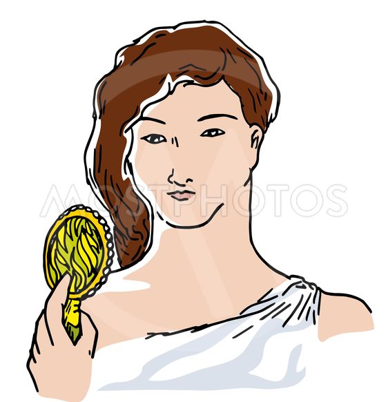 562x582 Beautiful Girl And Mirror