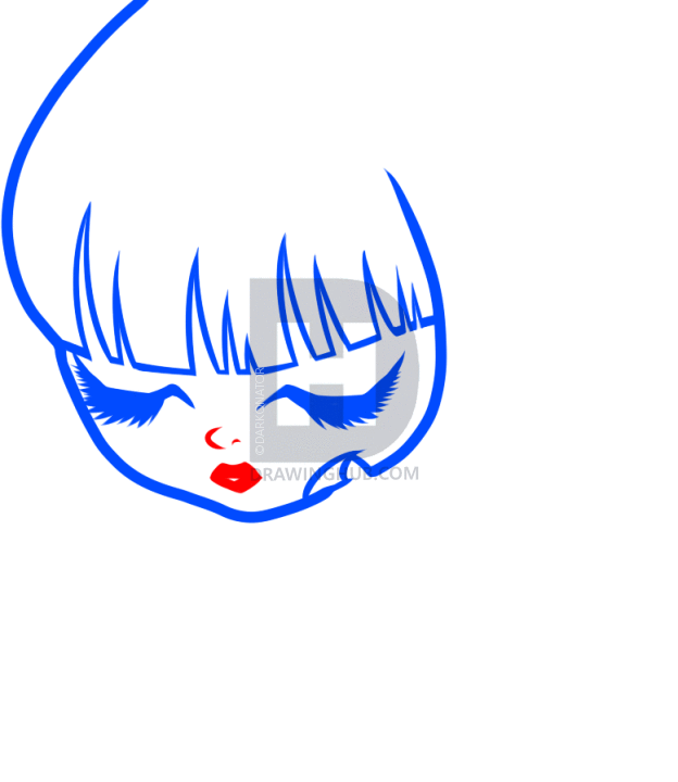 624x720 How To Draw A Chibi Goth Girl, Step