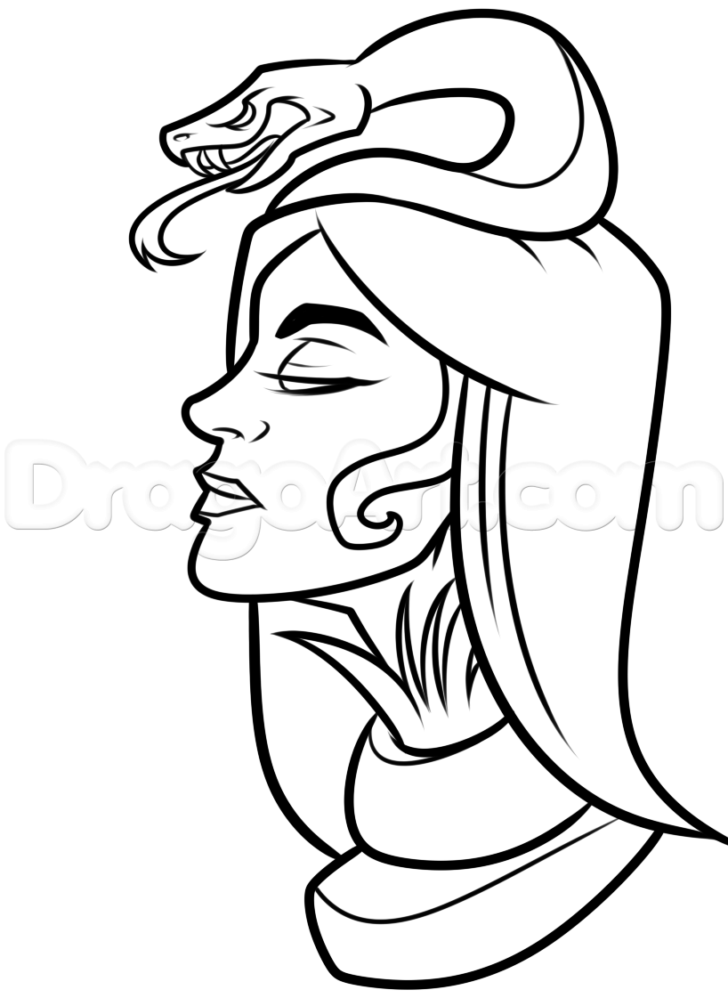 818x1121 Snake Girl Drawing Lesson, Step