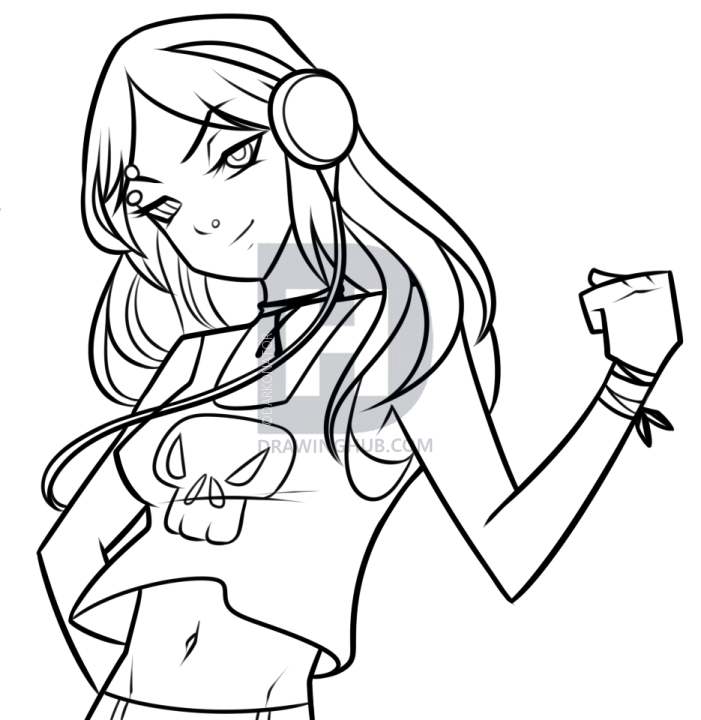 701x720 Anime Girl Drawing Lesson, Step