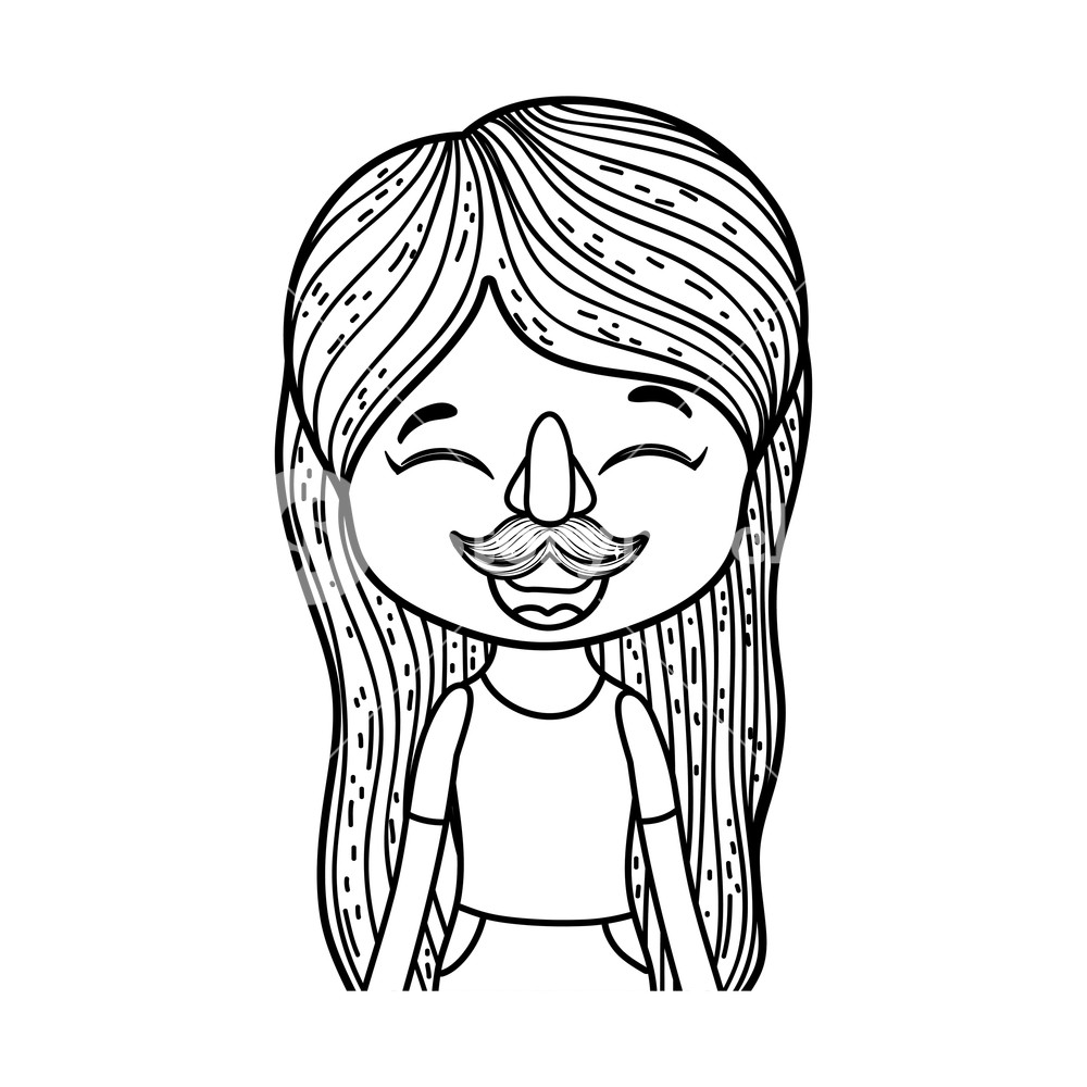 1000x1000 Little Girl With Nose And Mustache Mask Fools Day Celebration
