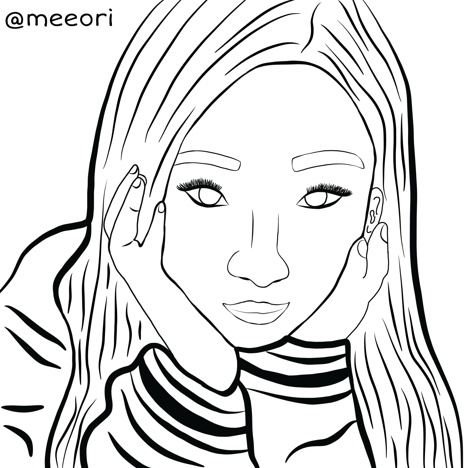 1773x1773 Outline Drawing Draw Girl Girls Outlines Draw Freetoed