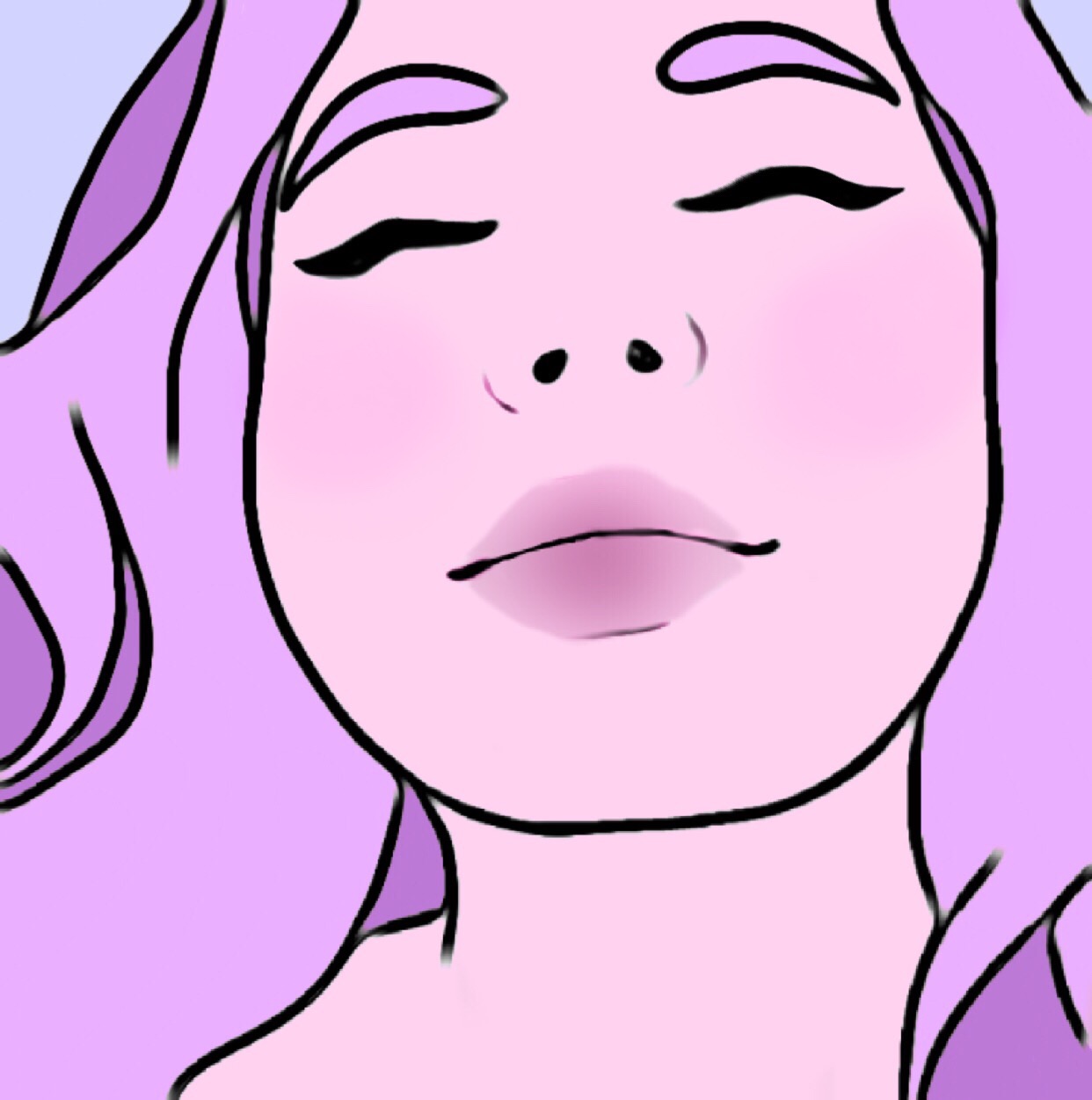 1242x1251 Remixme Please Pastel Drawing Face Girl Nose Lips Happ