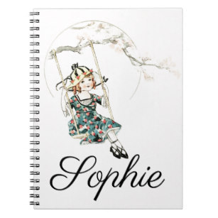 307x307 girl on a swing notebooks journals zazzle