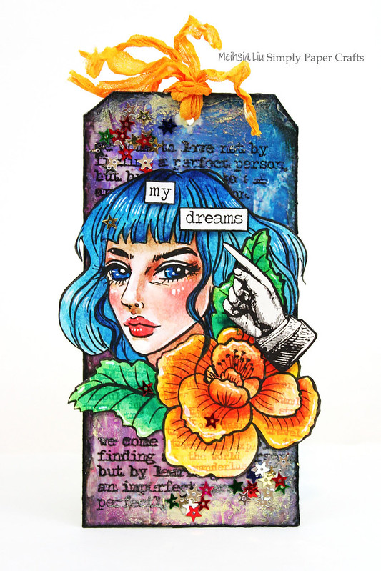 533x799 Simply Paper Crafts Mixed Media Tag My Dream Girl Portrait Drawing