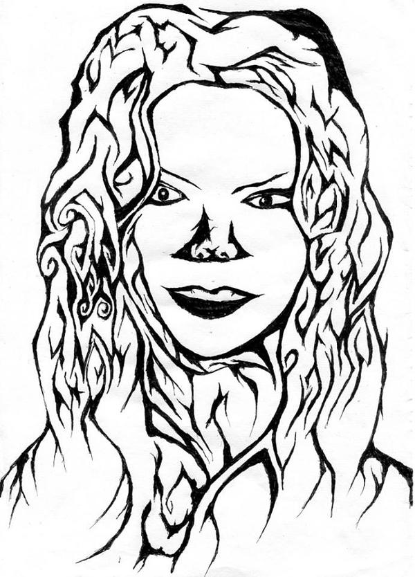 600x834 Tattoo Tribal Girl Portrait