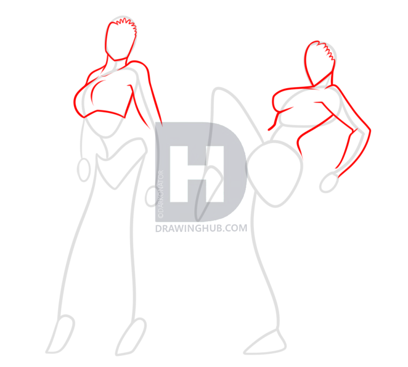 800x720 Drawing Comic Book Girls, Step