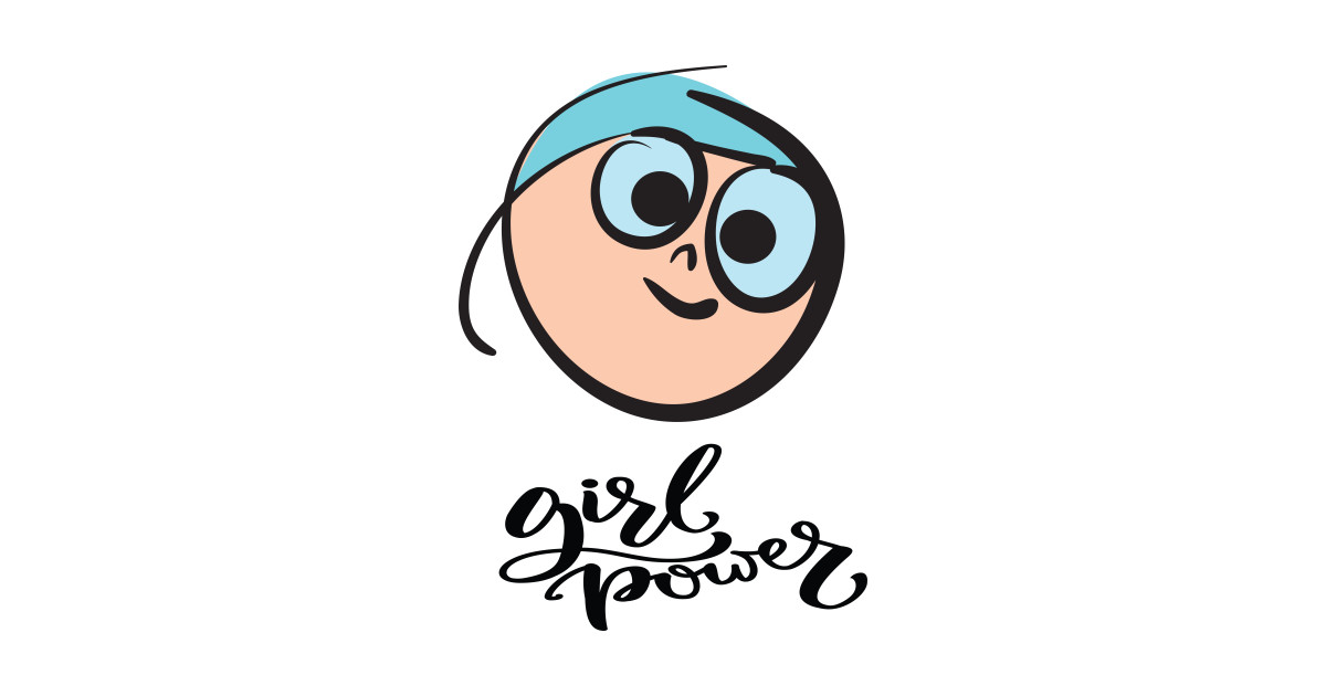 1200x630 Blue Hair With Smile Girl Power Kid's Art