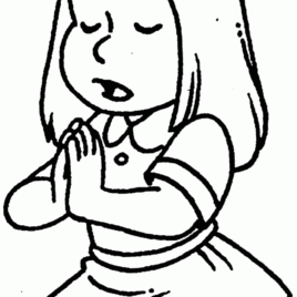 268x268 Girl Praying Coloring