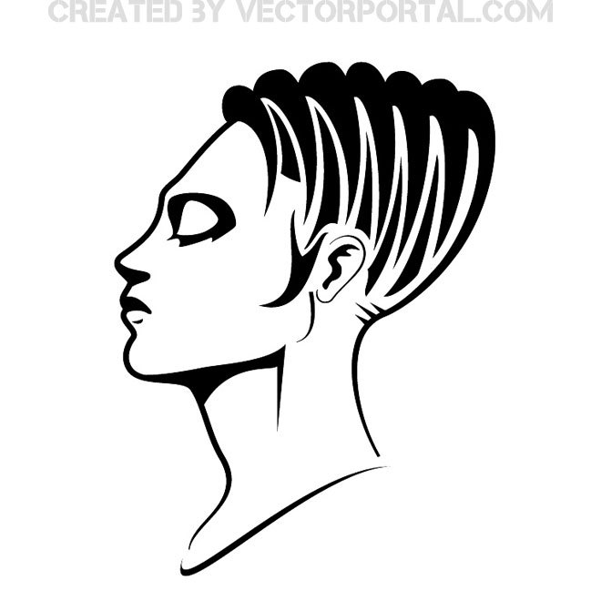 660x660 Girl Face Profile Free Vector