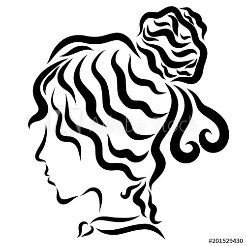 500x500 Girl With A Beautiful Hairstyle, Profile