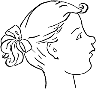 320x298 Profile Of A Young Girl Clipart Etc