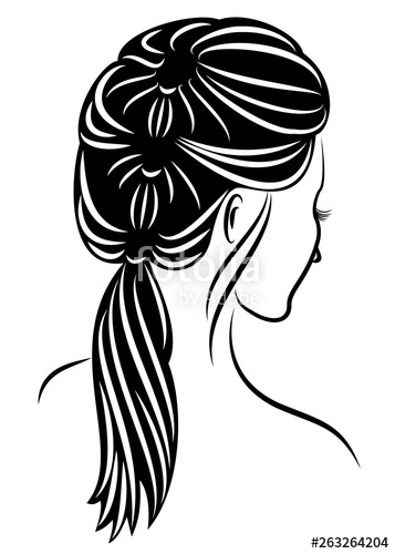 357x500 Silhouette Profile Of A Cute Lady's Head The Girl Shows
