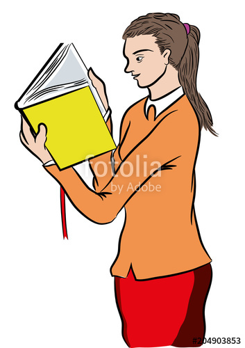 353x500 girl reading a bestseller book standing girl reading a book