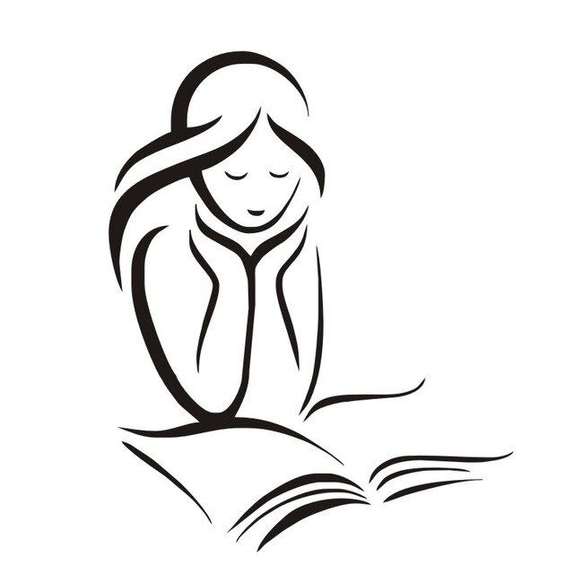 640x640 a girl reading a book wall decals vinyl removable home decor wall