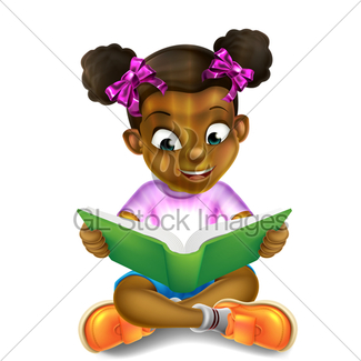 325x325 Cartoon Girl Reading Book Gl Stock Images