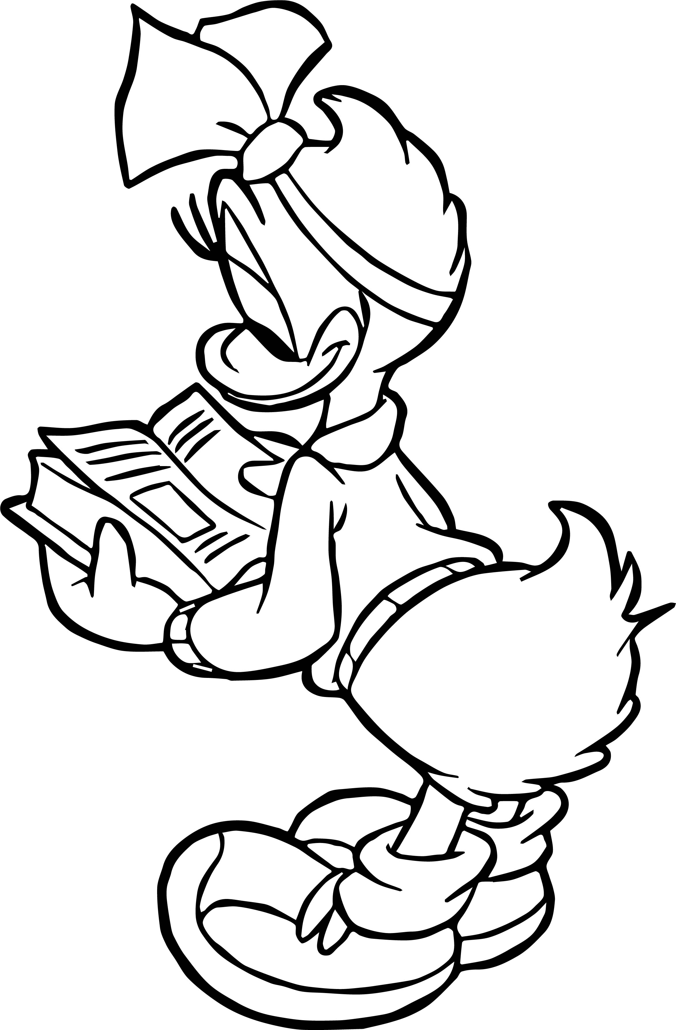 2345x3569 Girl Duck Reading Book Coloring
