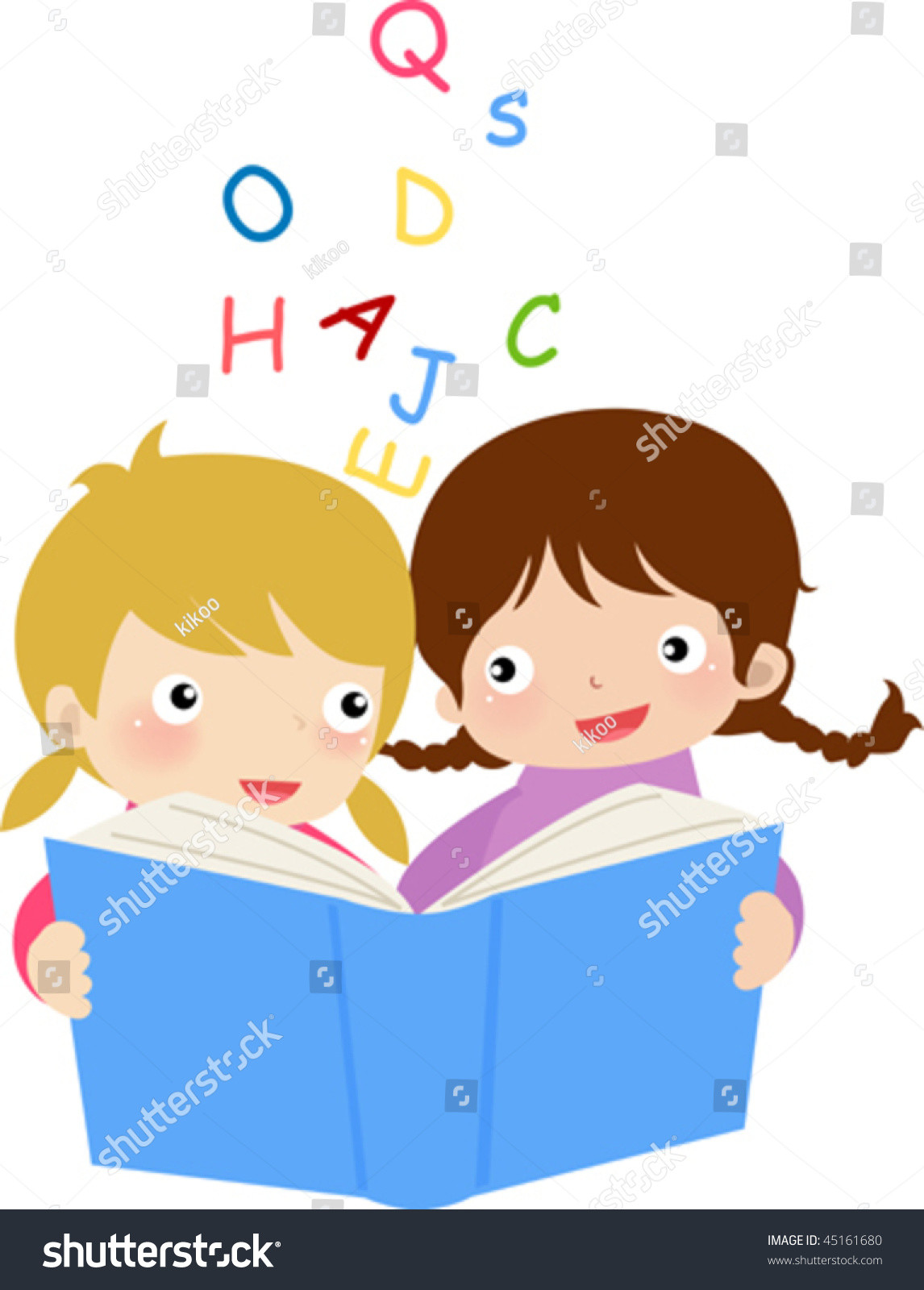 1146x1600 Girl Reading Clipart New Girls Reading Book Stock Vector Royalty