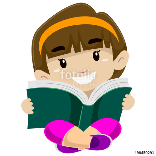 500x500 Little Girl Reading A Book Stock Image And Royalty Free Vector