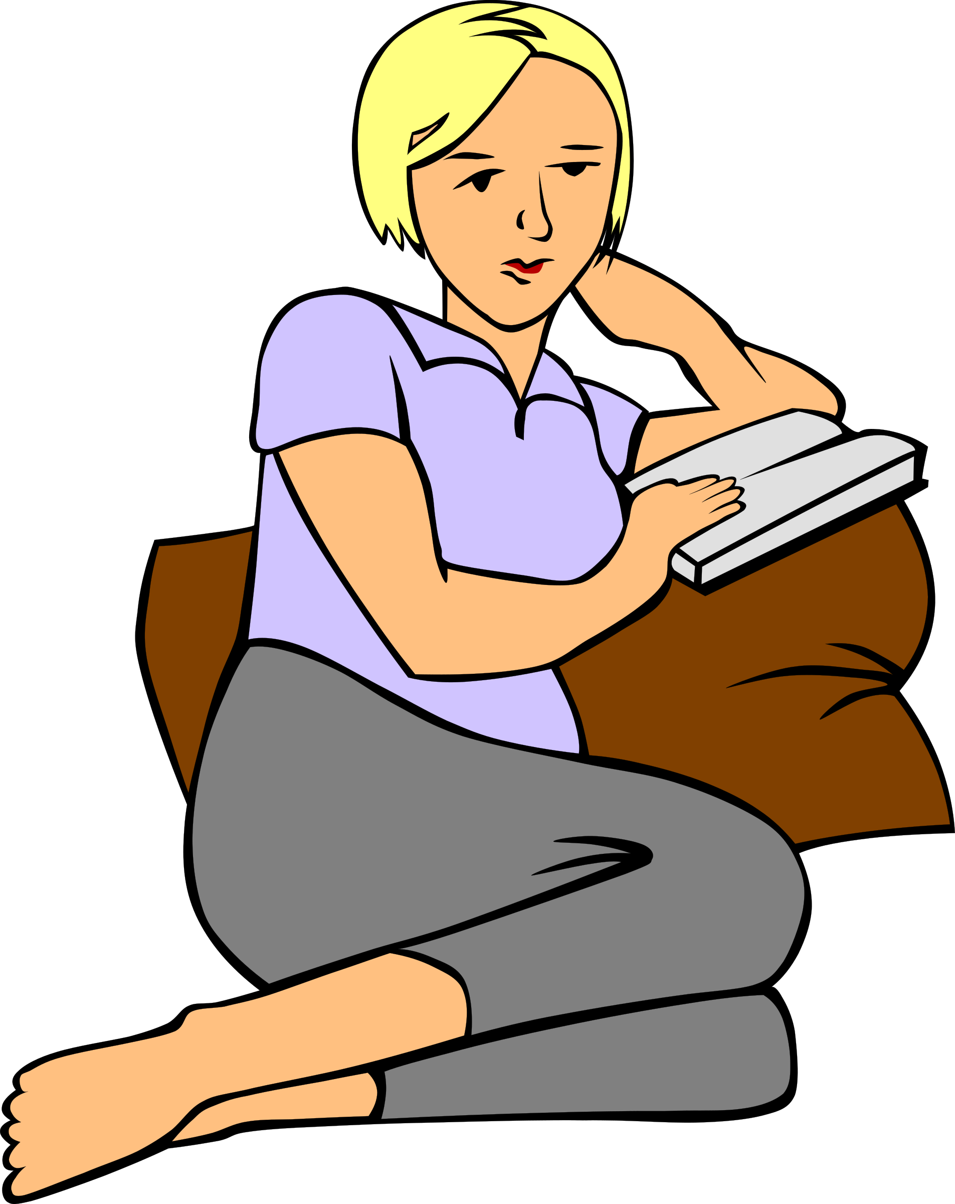 1905x2400 Teen Girl Reading A Book Clipart Clip Art Images