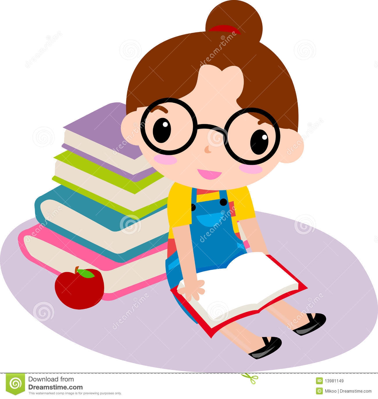 1300x1370 Girl Reading Book Clipart