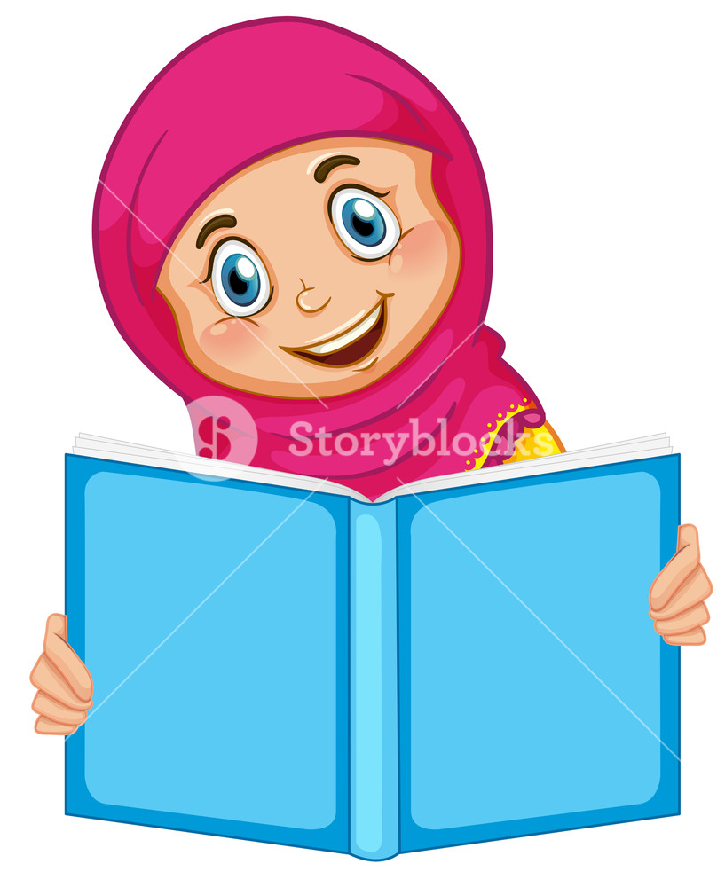 817x1000 A Muslim Girl Reading A Book Royalty Free Stock Image