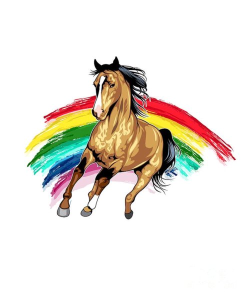 500x600 Girl Riding Horse Art