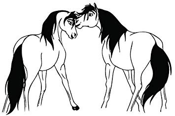 355x235 Nuzzling Horses Decal Vinyl Wall Sticker Art Kids